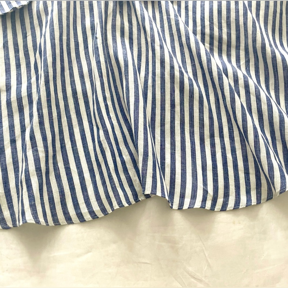 Johanna Ortiz Rio Grande Tunic Navy/white striped linen, large sash, 0, EUC - Picture 13 of 15
